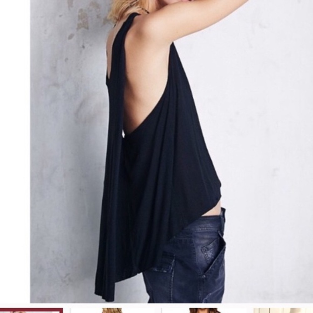 Free People Cruz Cape Tank Top in Black Size M!